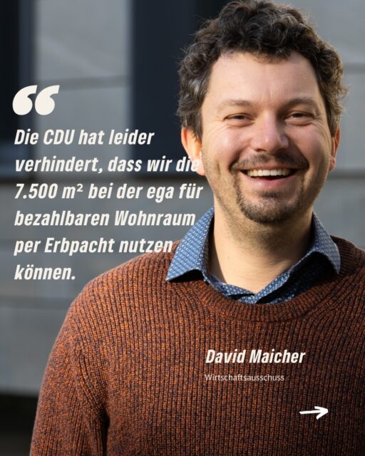 Bezahlbares Wohnen für Familien? Eine vertane Chance im Wirtschaftsausschuss.

Am Mittwoch wurde im Wirtschaftsausschuss eine wichtige Möglichkeit verpasst, langfristig bezahlbaren Wohnraum für Familien in Erfurt zu schaffen.

Unser Dringlichkeitsantrag, das 7.500 m² große ega-Grundstück nicht zu verkaufen, sondern in Erbpacht zu vergeben, wurde leider nicht gehört. 

Dabei hätte Erbpacht vieles ermöglicht:
💚 kommunales Eigentum sichern
💚 langfristig handlungsfähige Bodenpolitik
💚 soziale Kriterien bei der Vergabe
💚 faire Chancen für Familien, die sich sonst kein eigenes Haus leisten könnten

Wir bleiben dran: Für eine soziale, nachhaltige Bodenpolitik in Erfurt. 

#ega #BezahlbarerWohnraum  #GrüneErfurt