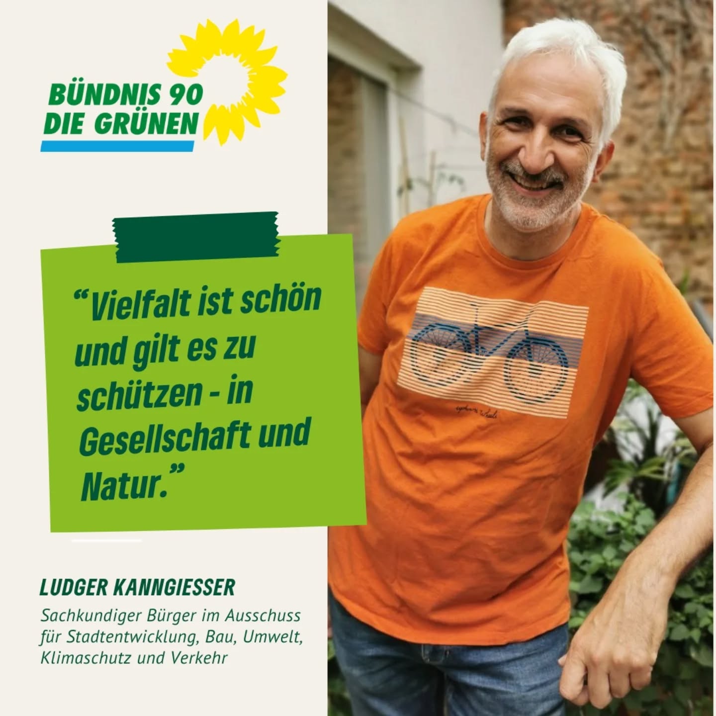 Politik ist Teamarbeit.💚

Deshalb geht’s heute weiter mit unserer Reihe: Wer macht eigentlich grüne Politik in Erfurt? 

👥 Als sachkundiger Bürger bringt Ludger für unsere grüne Fraktion fachliche Tiefe und viel persönliches Engagement in den Ausschuss für Stadtentwicklung, Bau Umwelt, Klimaschutz & Verkehr ein.

Danke, Ludger, für dein stetiges Engagement und deinen Einsatz für eine Stadt für alle! ✨

🚴‍♂️ P.S. Sein T-Shirt erinnert daran: am 18. August startet wieder #Stadtradeln. Bist du schon im Team #grünbewegt registriert? 🤗