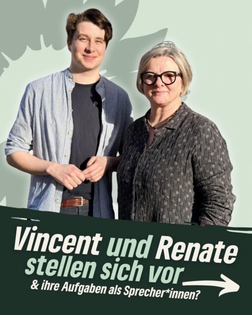 👥 Vincent & Renate wurden im Februar von unserem Kreisverband in das Amt der Sprecher*innen gewählt. Sie vertreten unseren Verband, koordinieren die Arbeit und entwickeln gemeinsam mit euch unsere politischen Ziele. 
Beide wollen sich euch vorstellen!💚

#erfurt #grüneerfurt #kommunalpolitik #vorstand #sprecher
