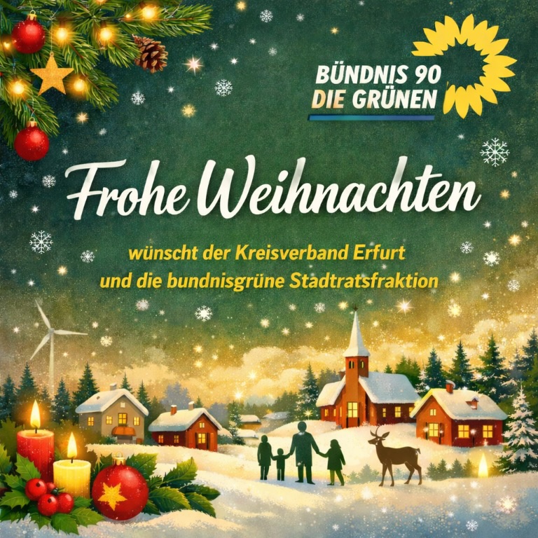 Frohe Weihnachten! 🎄✨
Wir wünschen euch besinnliche Feiertage, erholsame Momente im Kreise eurer Liebsten und einen guten Start ins neue Jahr. #grüneerfurt