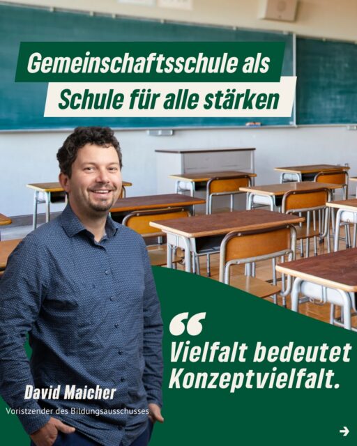 „Anstatt Unruhe zu stiften, sollten wir als Stadt Schulen, die sich auf den Weg machen, eine Gemeinschaftsschule zu werden, stärken. 
Bildungsvielfalt zeigt sich darin, wie gut und unterschiedlich die einzelnen Schulkonzepte sind. Das ist wichtig, um auf die individuellen Fähigkeiten der Schüler*innen einzugehen. 
Die Gemeinschaftsschule ist dazu prädestiniert, da sie nicht frühzeitig Kinder trennt. So geht Bildungsgerechtigkeit.“ - David Maicher

#bildung #bildungspolitik #schule #grüneerfurt #kommunapolitik