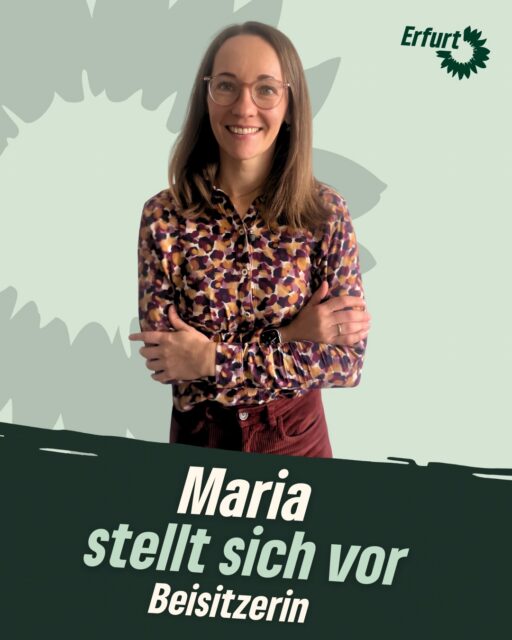 Maria Burchard stellt sich vor!

👉Maria wurde bei der letzten Mitgliederversammlung im September zur Beisitzerin in den Kreisvorstand gewählt. Damit nimmt sie den Platz ein, den Lara Sagehorn freigemacht hat. Danke für deine engagierte Arbeit Lara und viel Erfolg in deinem neuen Abschnitt. 

Wir freuen uns auf die gemeinsame Arbeit mit dir liebe Maria💚

#erfurt #grüneerfurt #grünwirkt #bündnis90diegrünen #diegrünen